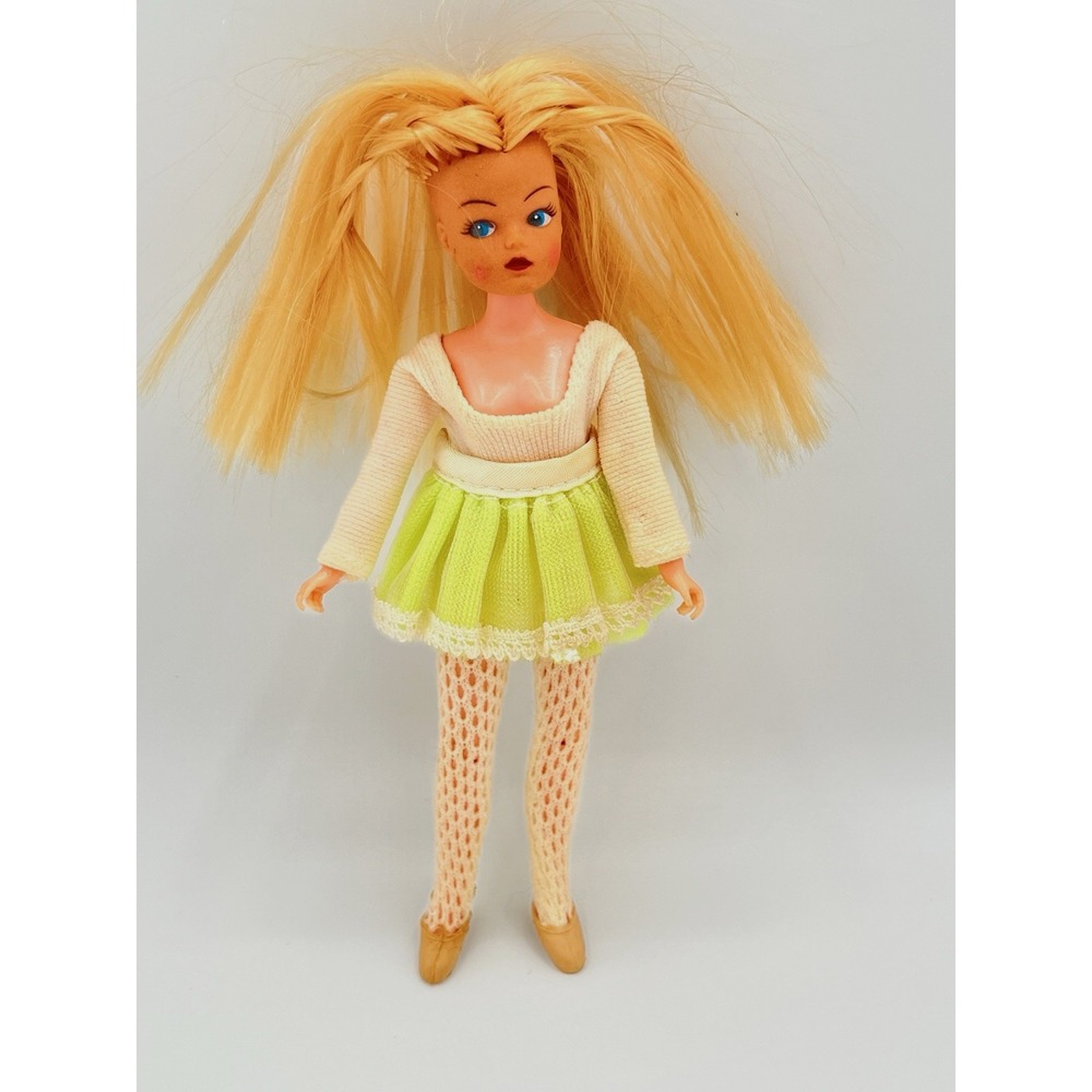 Vintage Sarah Louise Mini Sindy Blonde Ballerina Doll green Tutu Debenhams 6"
